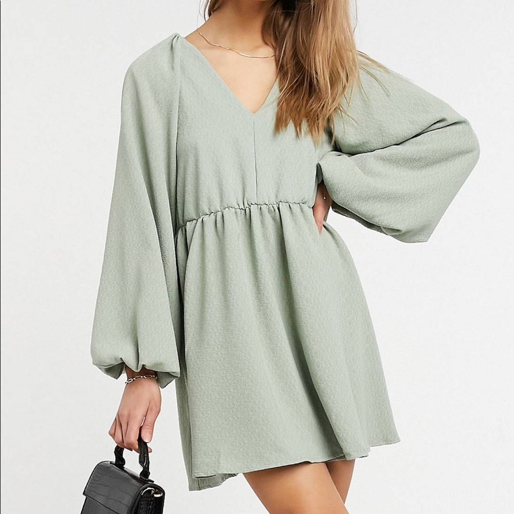 Textured Mini Smock Dress